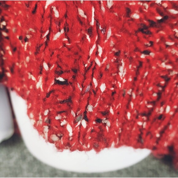 Sweater Women's M Long Sleeve Cowl Cable Red Black Stretchy Knit Soft Athleisure - Picture 11 of 12